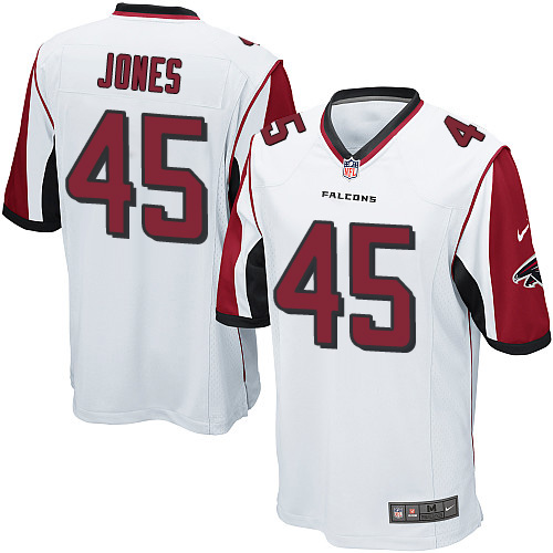 Men's Game Deion Jones Nike Jersey White Road - #45 NFL Atlanta Falcons